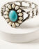 Image #1 - Shyanne Women's Desert Charm Turquoise & Bone Concho Stretch Bracelet, Silver, hi-res