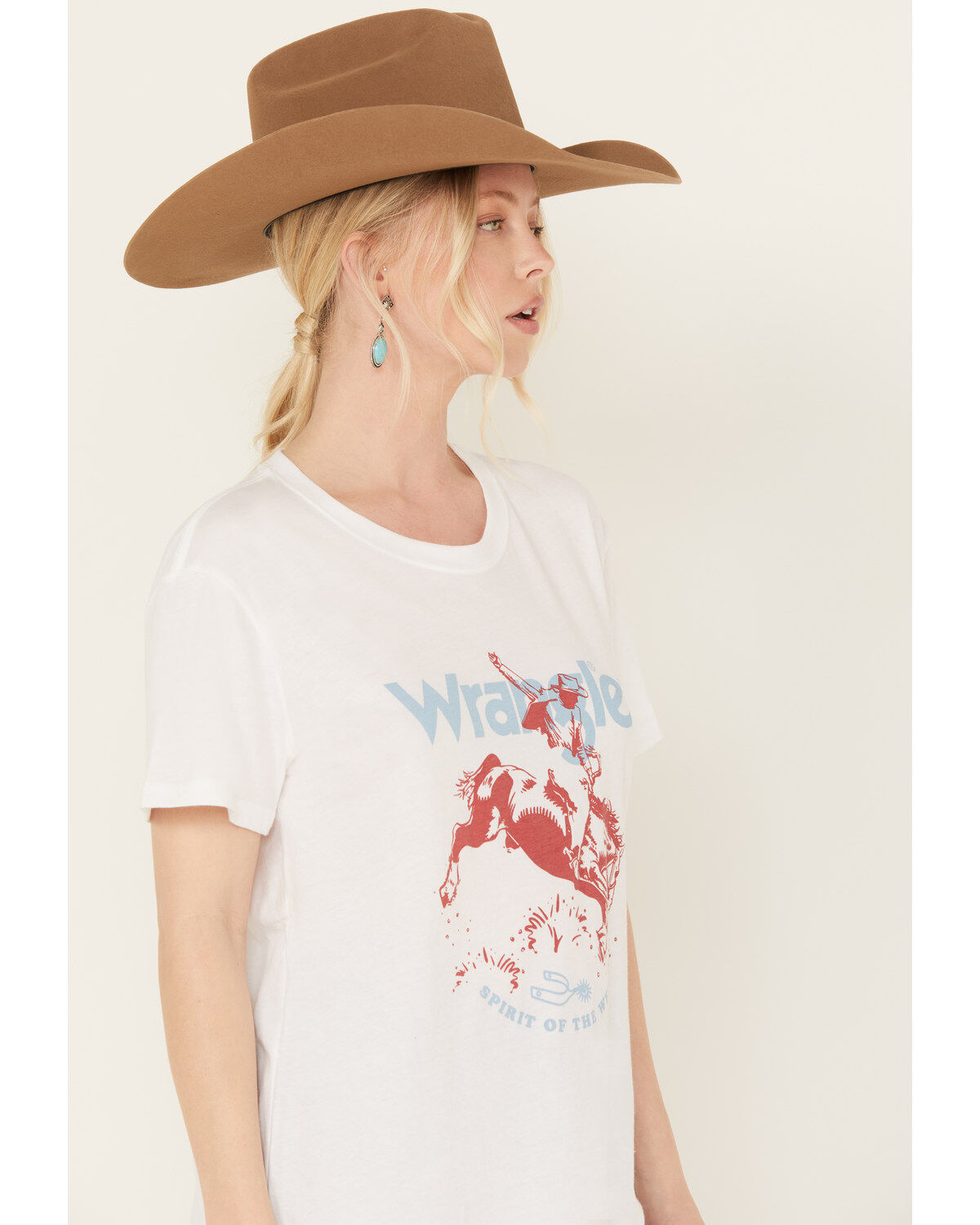 Image #2 - Wrangler Retro Women's Bucking Bronc Boyfriend Graphic Tee, White, hi-res