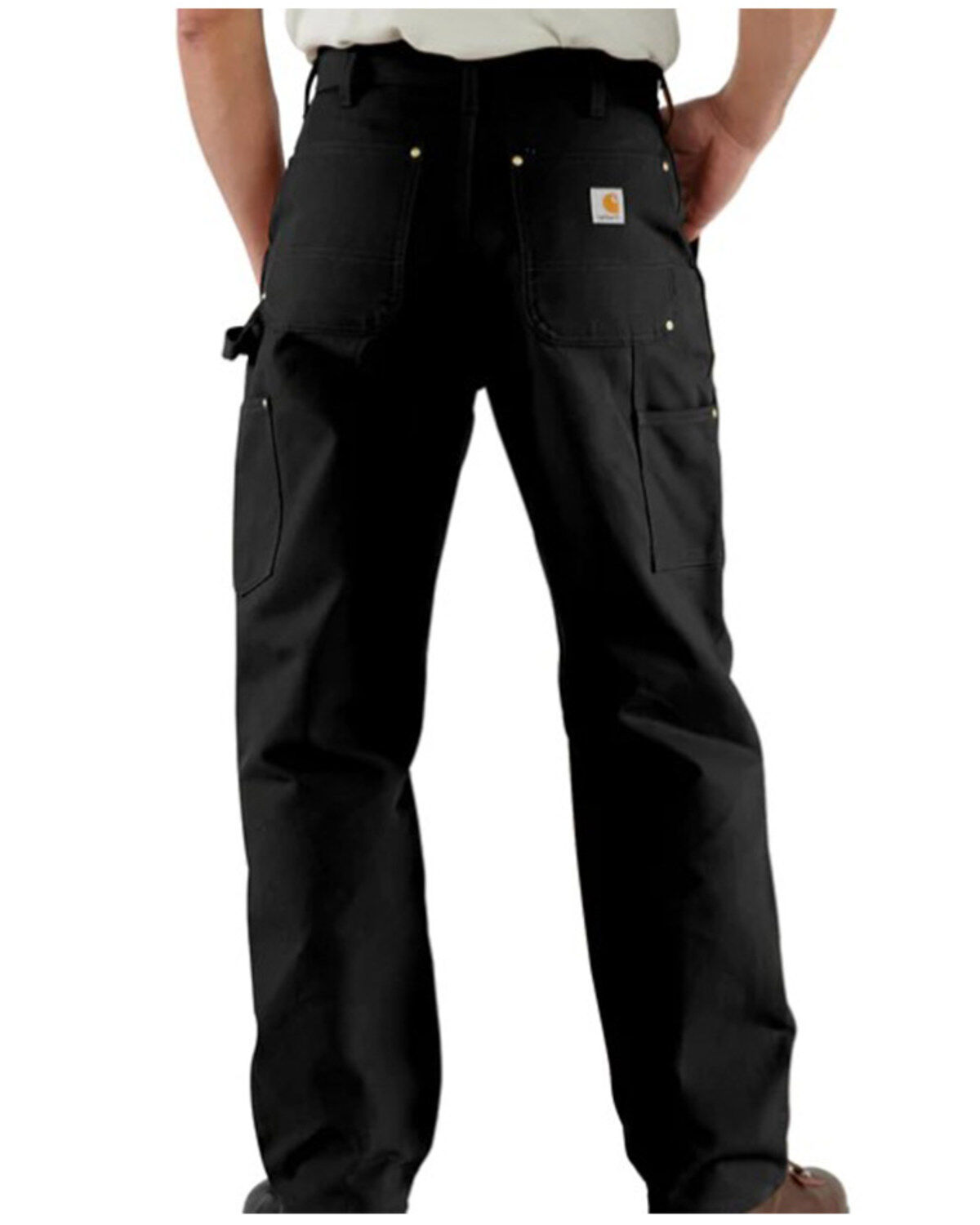 Image #2 - Carhartt Men's Loose Fit Firm Duck Double-Front Utility Work Pant - Big, Black, hi-res