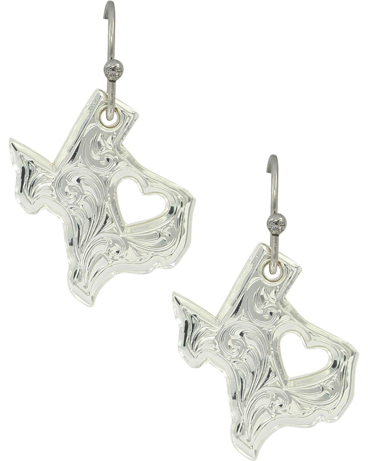 Montana Silversmiths Women's My Heart Belongs in Texas Earrings, Silver, hi-res