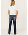 Image #3 - Shyanne Girls' Medium Wash Cowhide Patch Pocket Stretch Bootcut Jeans, Blue, hi-res