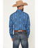 Image #4 - Wrangler Men's Checotah Southwestern Print Long Sleeve Snap Western Shirt, Blue, hi-res