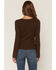 Image #4 - Shyanne Women's Stinner Open V-Neck Sweater, Dark Brown, hi-res