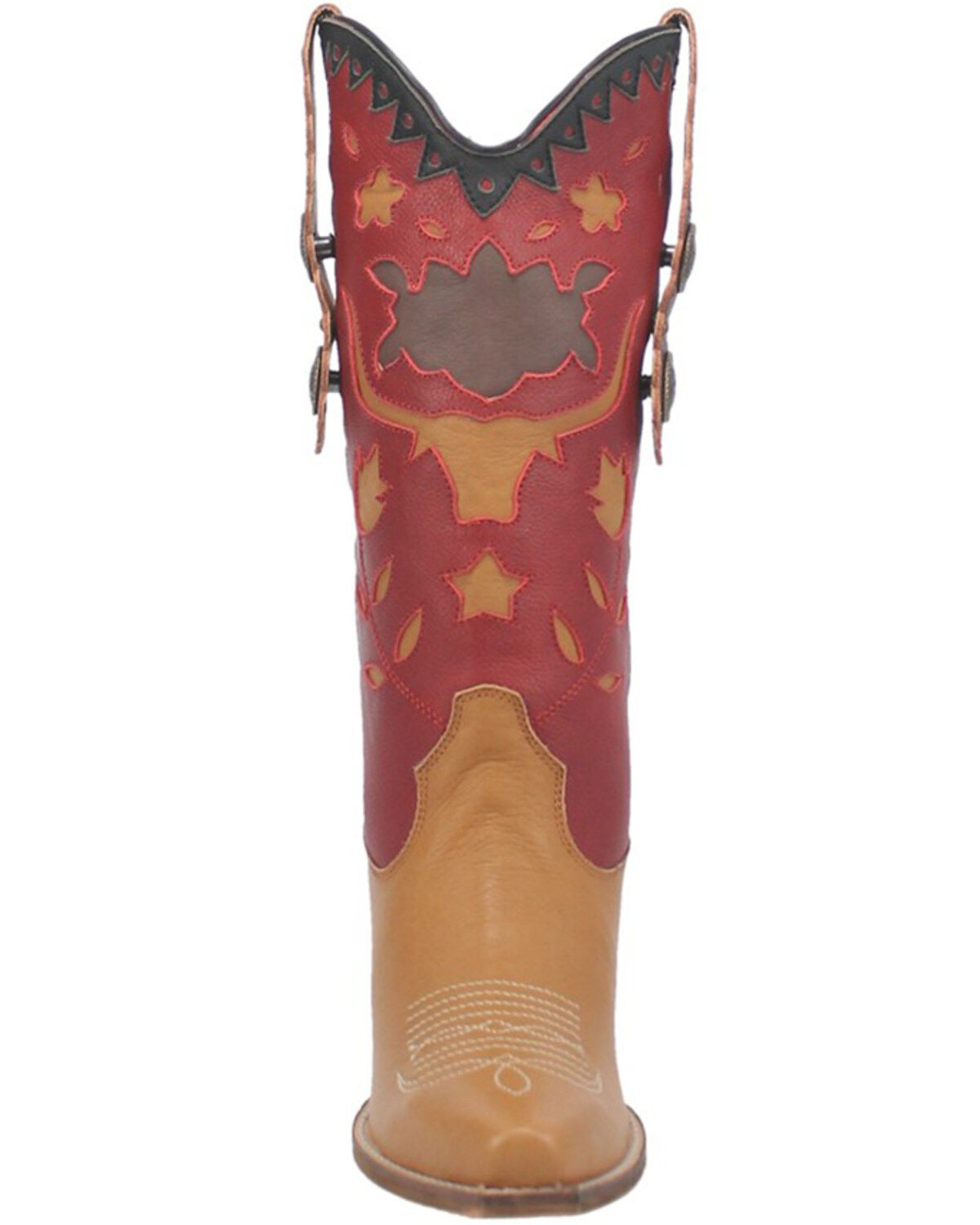 Image #4 - Dingo Women's Love Rocks Leather Underlay Western Boot - Snip Toe, Tan, hi-res