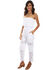 Cantina Collection By Scully Lace Crochet Tube Top Romper , White, hi-res
