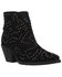 Dingo Women's Denim N Diamonds Studded Western Fashion Booties - Round Toe , Black, hi-res