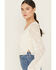 Image #2 - Idyllwind Women's Lacey Scoop Neck Bell Sleeve Crochet Top, Ivory, hi-res