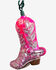 Image #2 - Kurt Adler 9' UL 10L Glittered Pink Cowgirl Boots Light Set with End Connect, Pink, hi-res