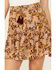 Image #2 - Z&L Women's Floral Tiered Mini Skirt , Gold, hi-res