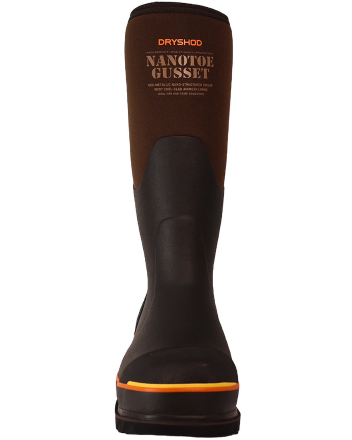 Image #4 - Dryshod Men's Protective Gusset Waterproof Rubber Boots - Nano Toe, Brown, hi-res