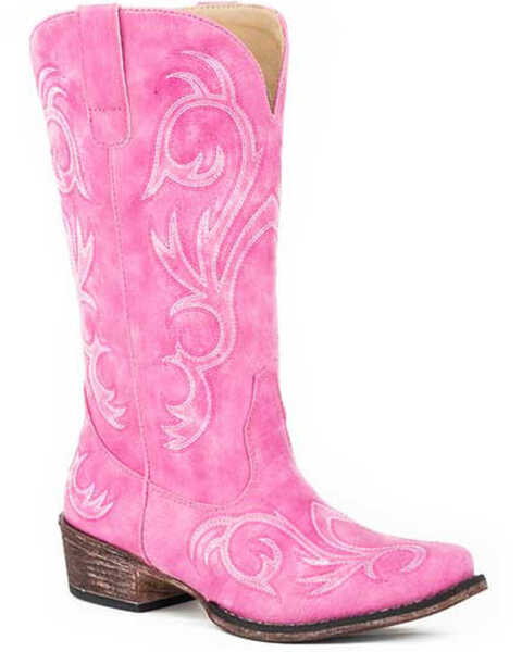 Image #1 - Roper Women's Riley Western Boots - Snip Toe, Pink, hi-res