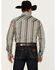 Image #4 - Rock & Roll Denim Men's Serape Striped Print Long Sleeve Pearl Snap Western Shirt, Brown, hi-res