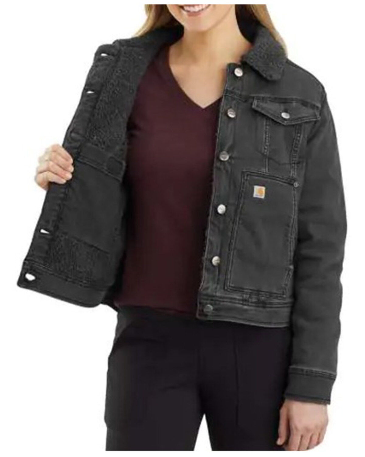 denim jacket with sherpa lining womens