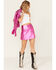 Idyllwind Women's Keller Star Studded Metallic Leather Skirt, Fuchsia, hi-res