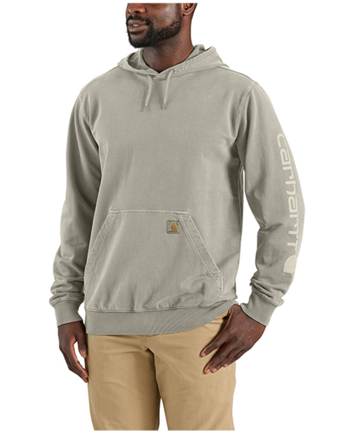 Carhartt Men's Relaxed Fit Midweight Graphic Hooded Sweatshirt, Grey, hi-res