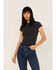 Image #1 - Free People Women's Be My Baby Tee, Black, hi-res