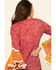 Red Label by Panhandle Women's Print Bell Sleeve Top , Dark Pink, hi-res