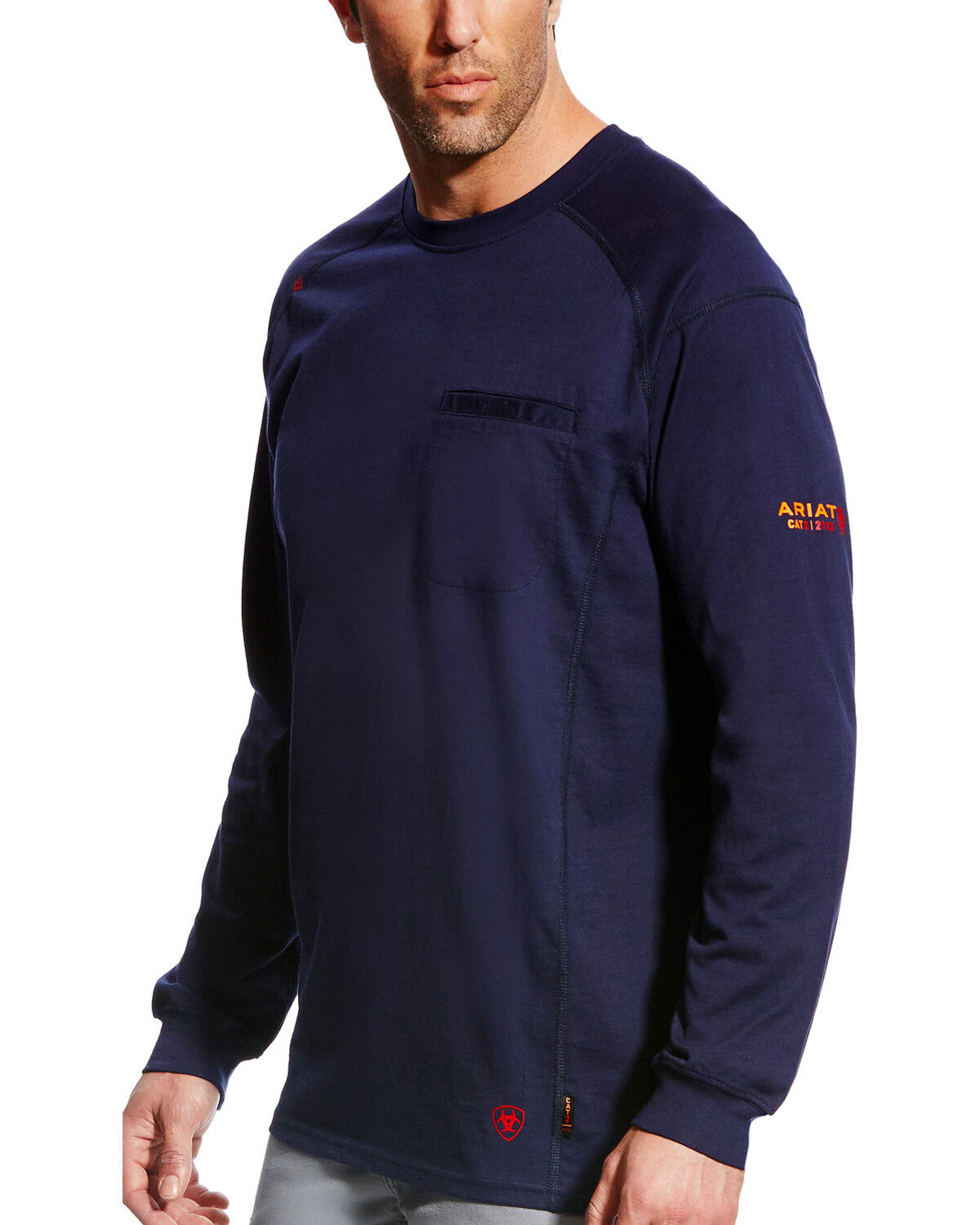 Image #1 - Ariat Men's FR Air Crew Long Sleeve Work Shirt, , hi-res