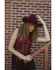 Image #1 - Idyllwind Women's Whitsett Cutout Faux Suede Fringe Tank Top, Cherry, hi-res