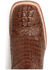 Ferrini Men's Caiman Croc Print Western Boots - Broad Square Toe, Rust, hi-res