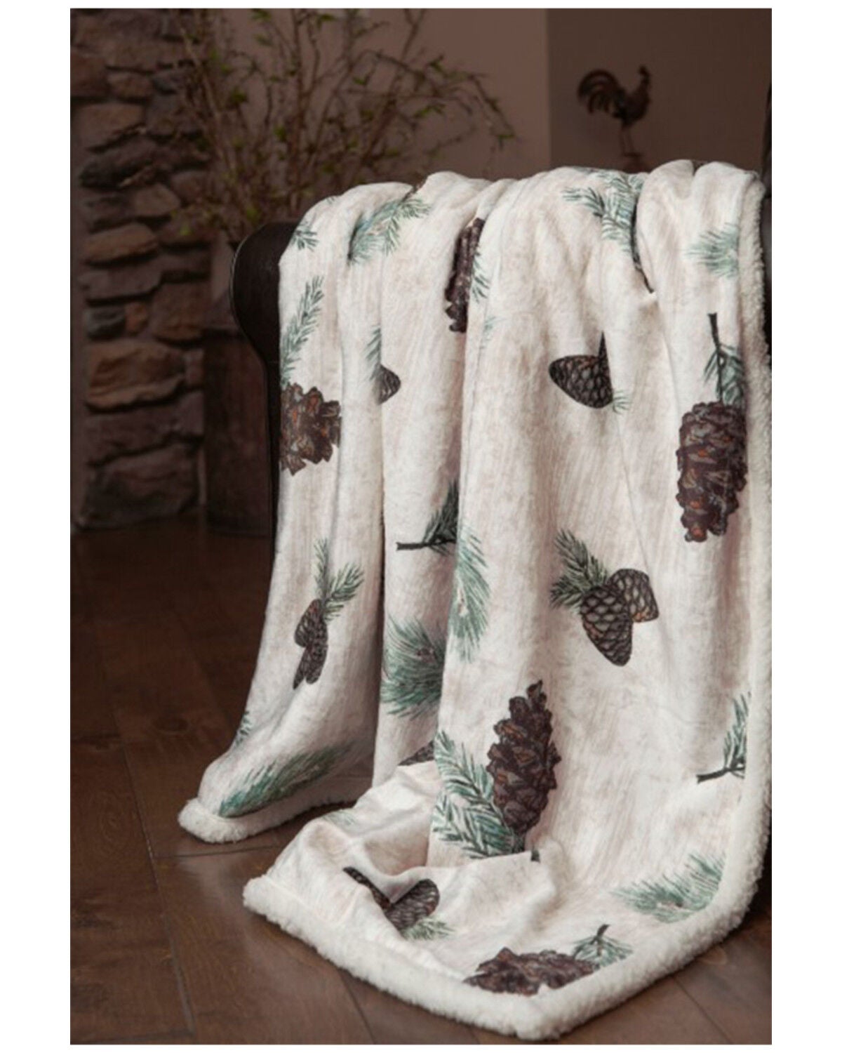Carstens Pinecone Plush Sherpa Throw, Tan, hi-res