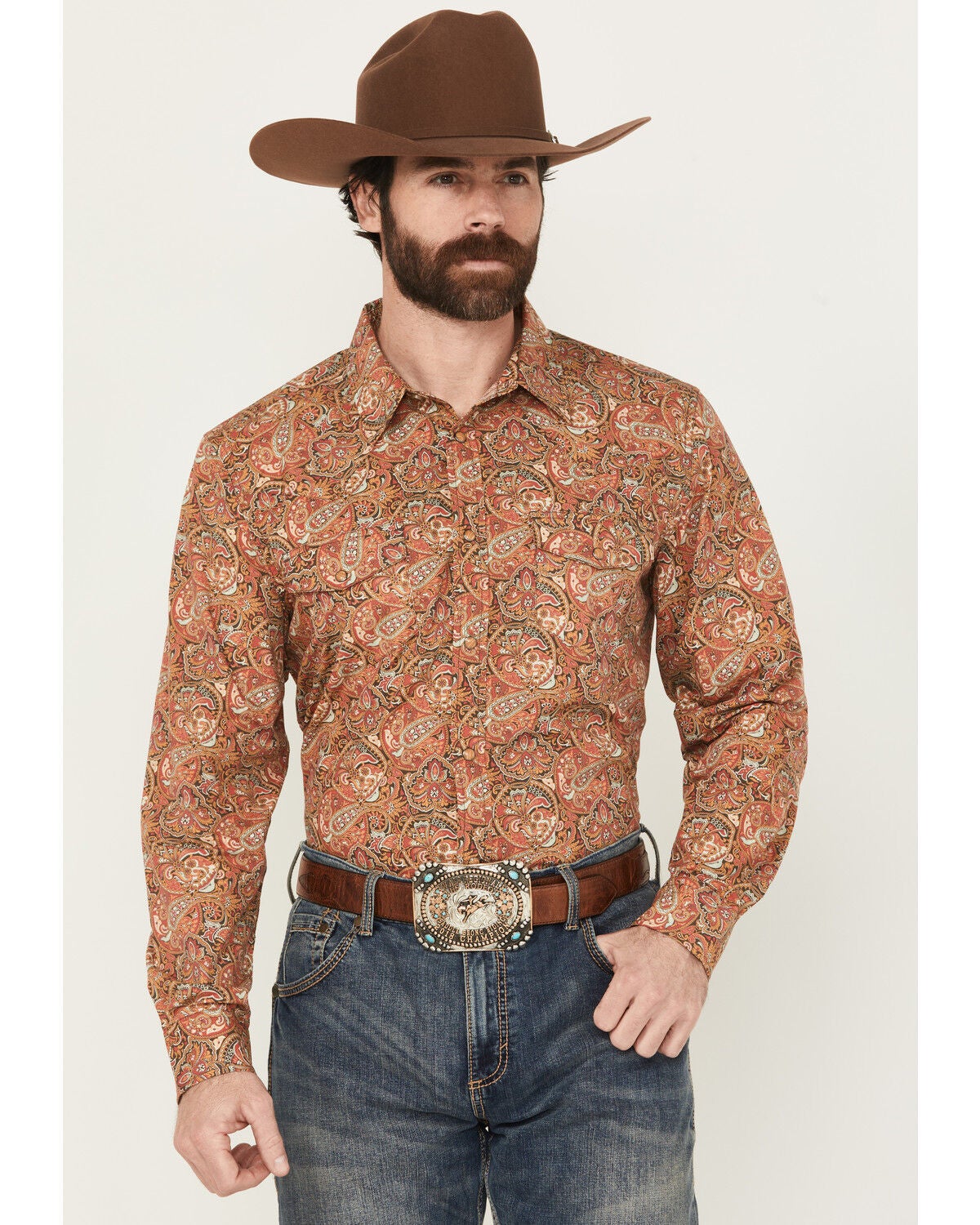 Gibson Trading Co Men's Wild Fire Medallion Print Long Sleeve, Multi, hi-res