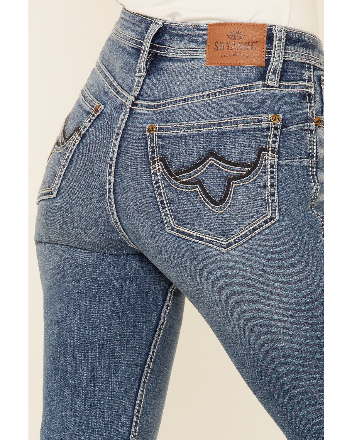 Image #3 - Shyanne Women's Dark Wash Mid Rise Coolmax Bootcut Denim Jeans, , hi-res