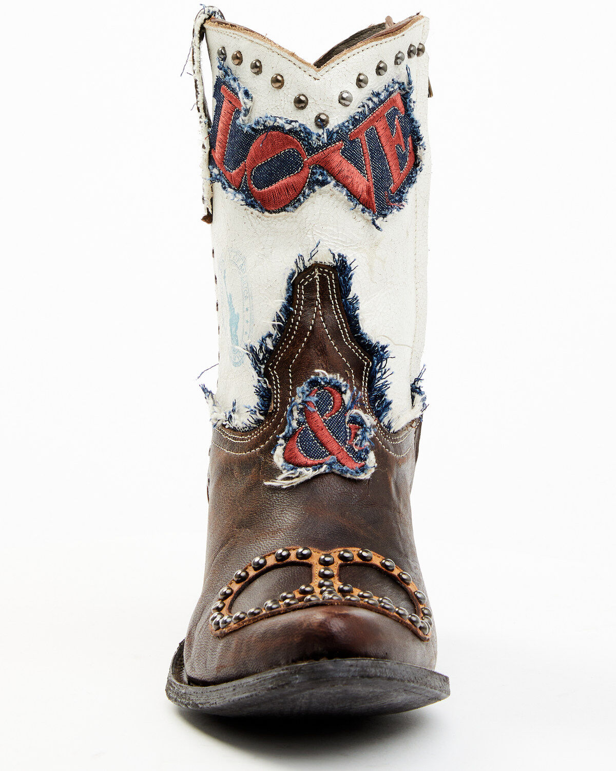Image #4 - Yippee Ki Yay by Old Gringo Women's Love & Peace Studded Fashion Leather Booties - Pointed Toe, , hi-res