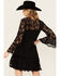 Image #4 - Scully Women's Lace Crochet Long Bell Sleeve Mini Dress, Black, hi-res
