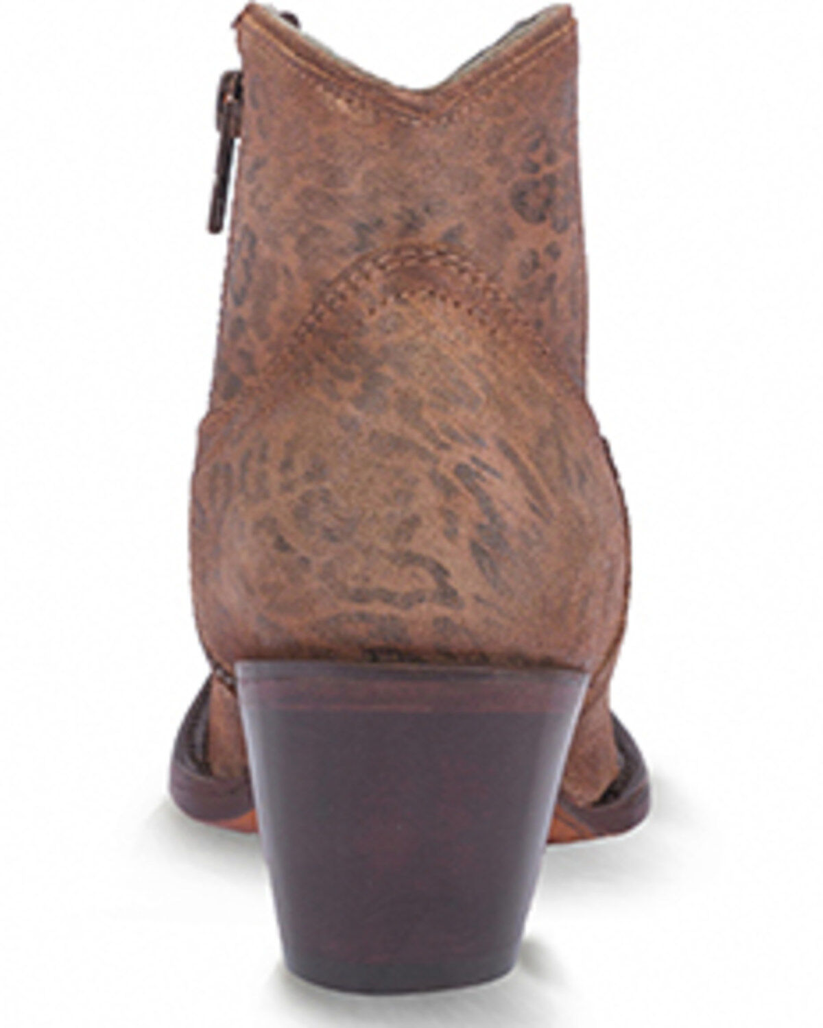 Image #4 - Corral Women's Cheetah Print Suede Booties - Round Toe, Brown, hi-res