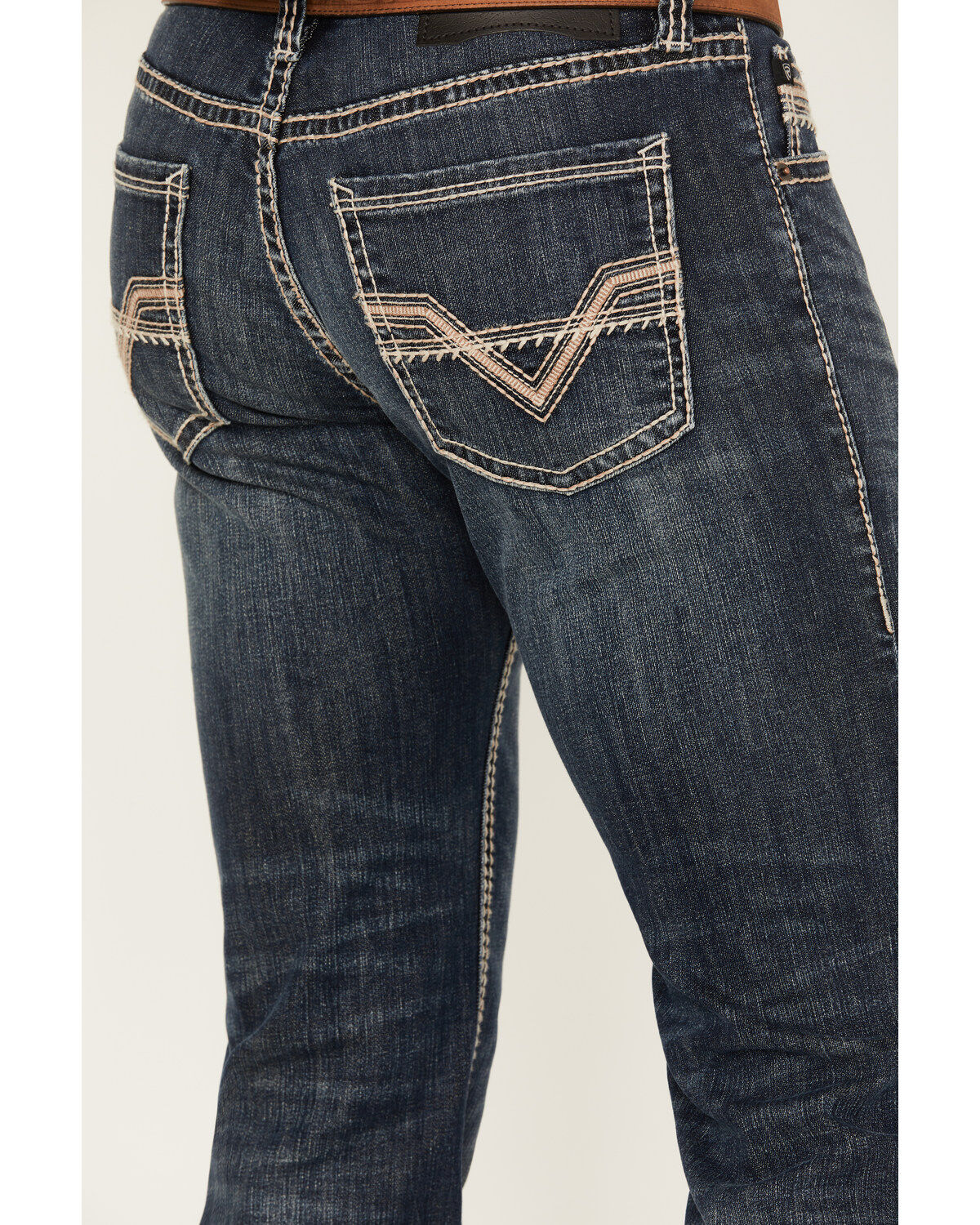 Image #2 - Rock & Roll Denim Men's Revolver Dark Vintage Wash Slim Straight Reflex Denim Jeans, Dark Wash, hi-res