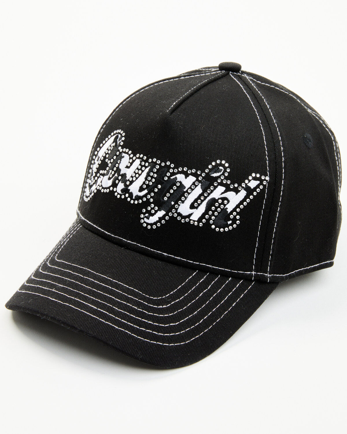 Image #1 - Cowgirl Hardware Girls' Sassy Cowgirl Ball Cap, Black, hi-res