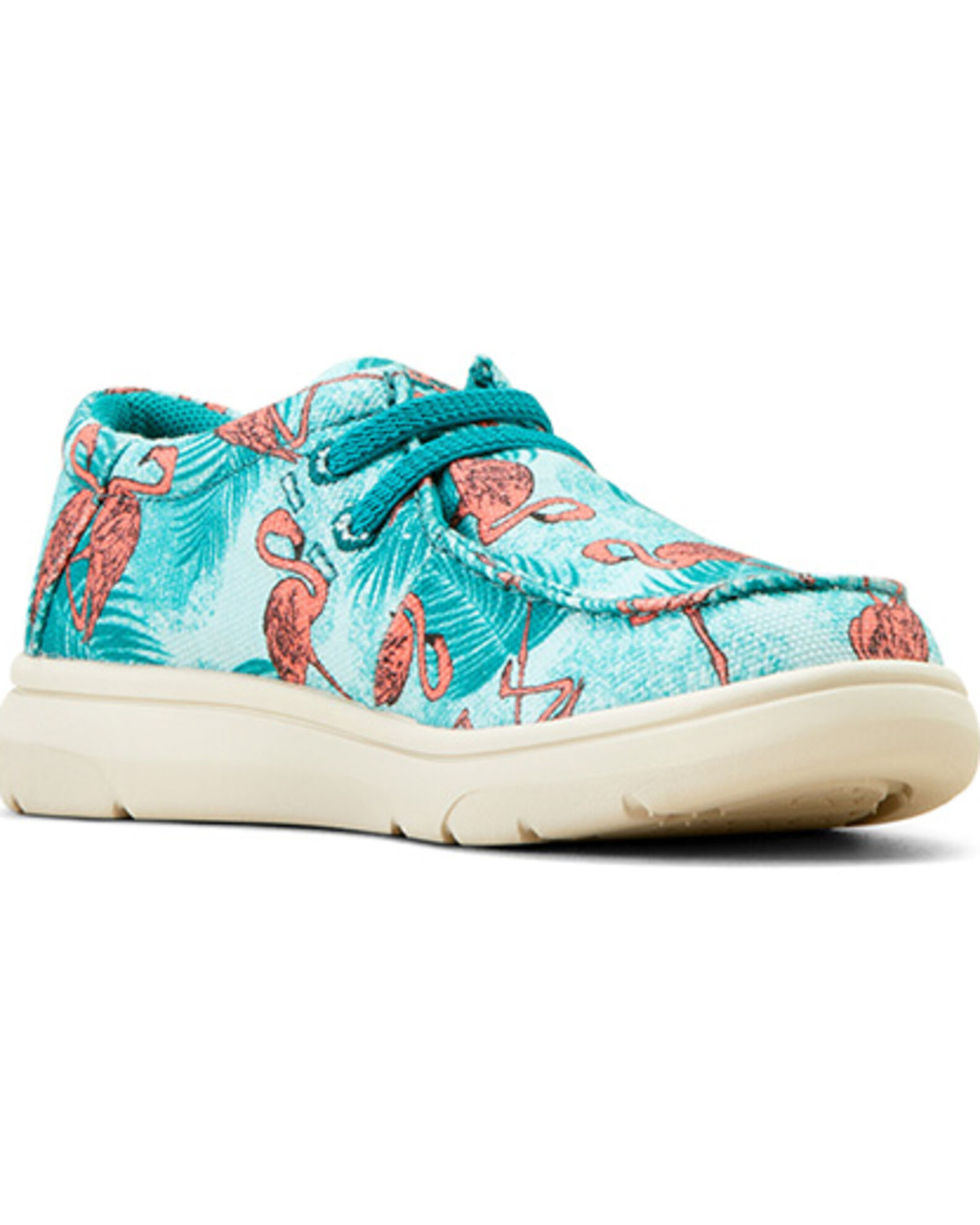 Product Name Ariat Girls Flamingo Print Hilo Casual Shoes Moc Toe