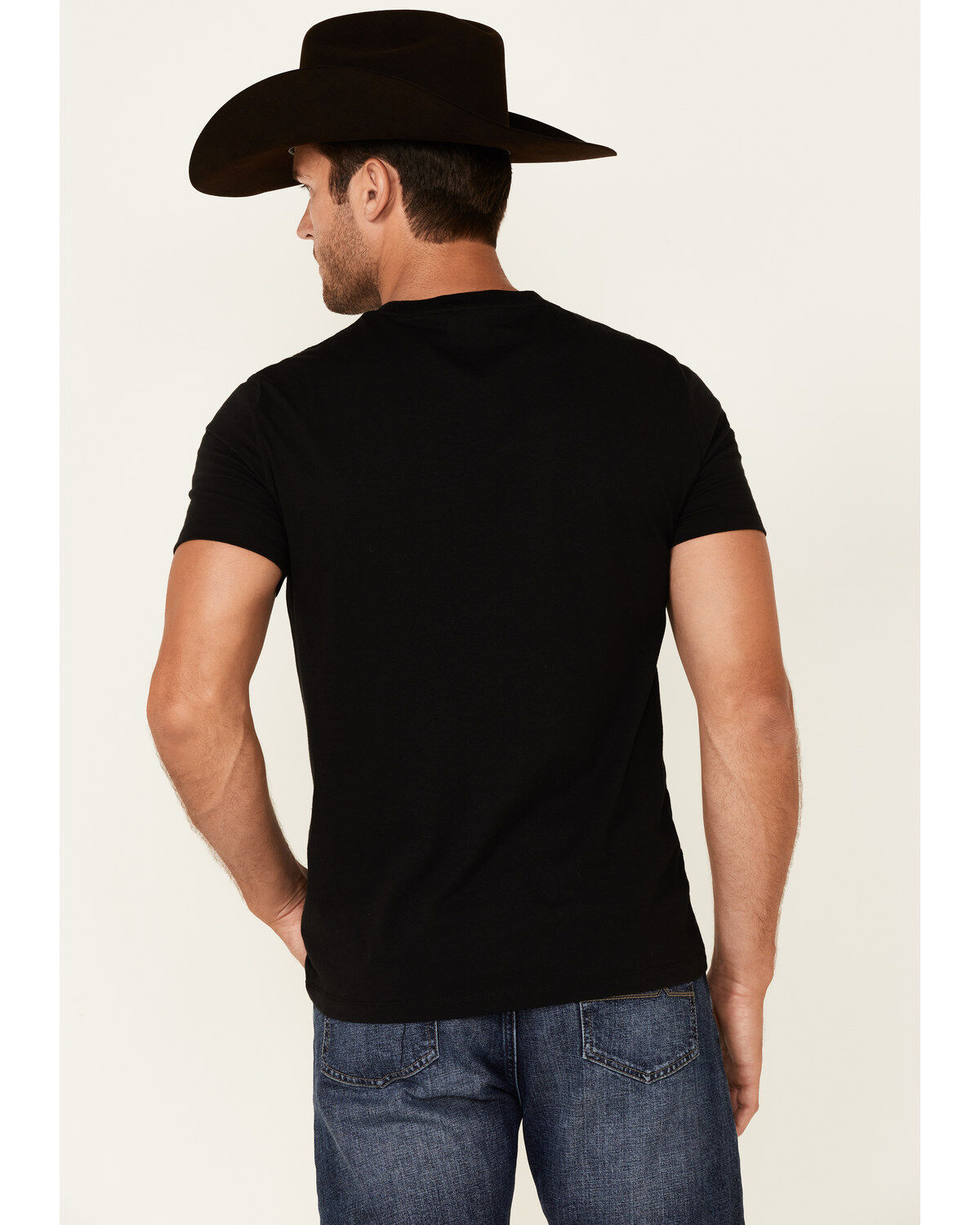 Image #4 - Rock & Roll Denim Men's Flag Logo Graphic Short Sleeve T-Shirt, Black, hi-res