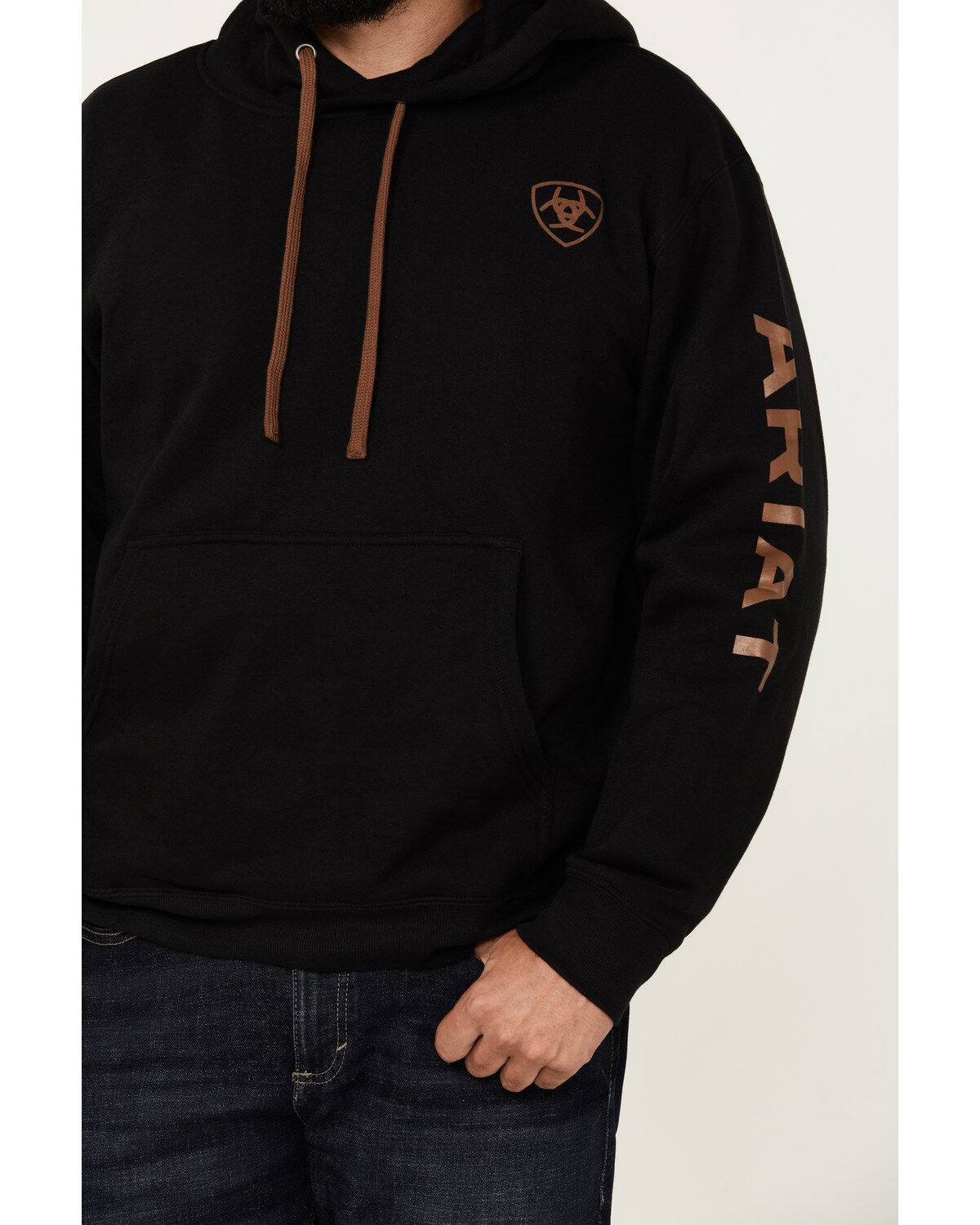 Image #3 - Ariat Men's Boot Barn Exclusive Logo Hooded Sweatshirt, Black, hi-res