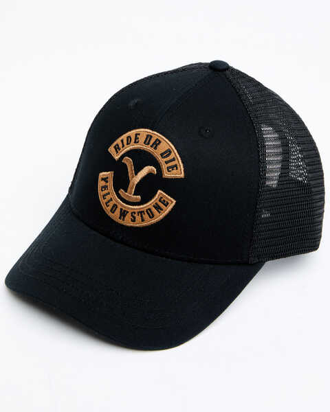 Changes Men's Ride Or Die Yellowstone Embroidered Mesh-Back Baseball Cap , Black, hi-res