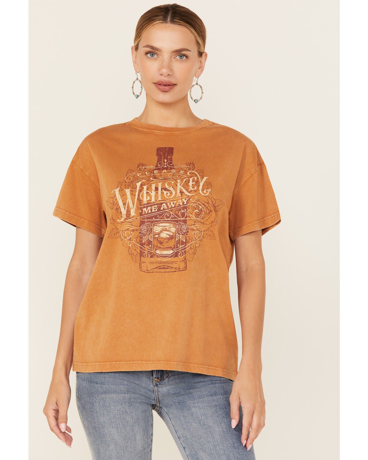 Cleo + Wolf Women's Whiskey Me Away Short Sleeve Graphic Tee, Caramel, hi-res