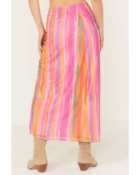 Image #4 - Show Me Your Mumu Women's Dazy Mesh Striped Midi Skirt, Pink, hi-res
