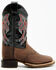 Old West Boys' Embroidered Western Boots - Square Toe, Brown, hi-res