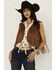 Image #1 - Shyanne Women's Faux Suede Fringe Cropped Vest, Caramel, hi-res