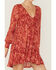 Beyond The Radar Women's Red Long Sleeve Knit Mini Dress, Red, hi-res