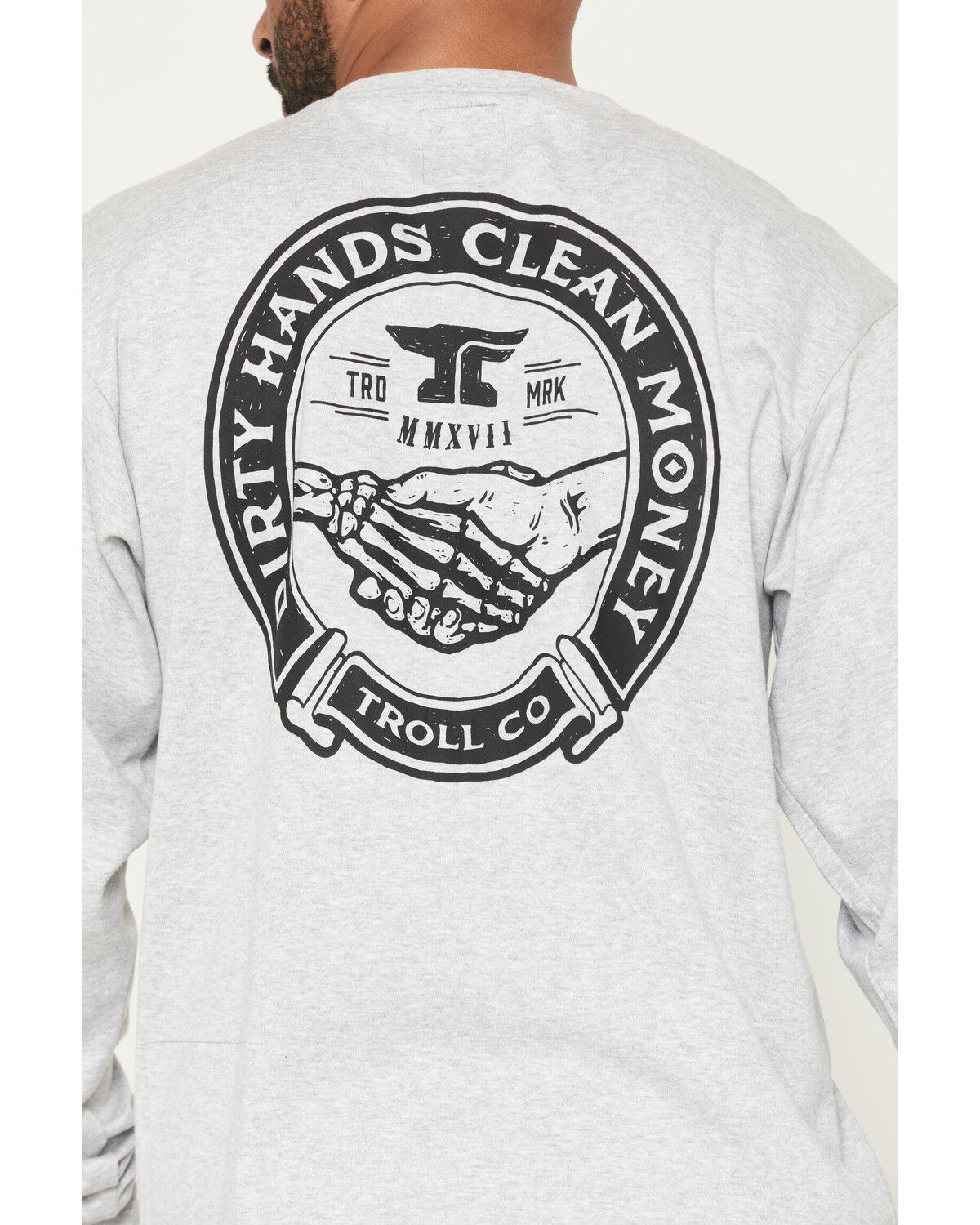 Image #4 - Troll Co Men's FR Haggler Long Sleeve Graphic Work T-Shirt - Big, Medium Grey, hi-res
