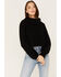 Image #1 - Revel Women's Cowl Neck Surplice Cropped Sweater, Black, hi-res