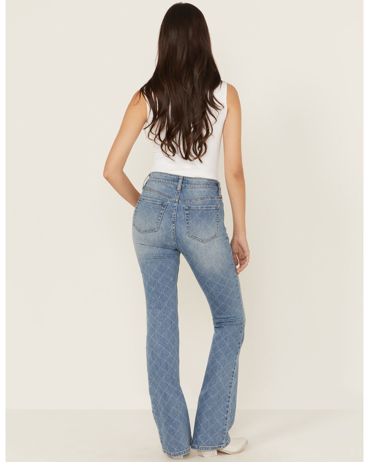 Image #3 - Shyanne Women's Luna Embellished High Rise Flare Stretch Denim Jeans, Light Wash, hi-res