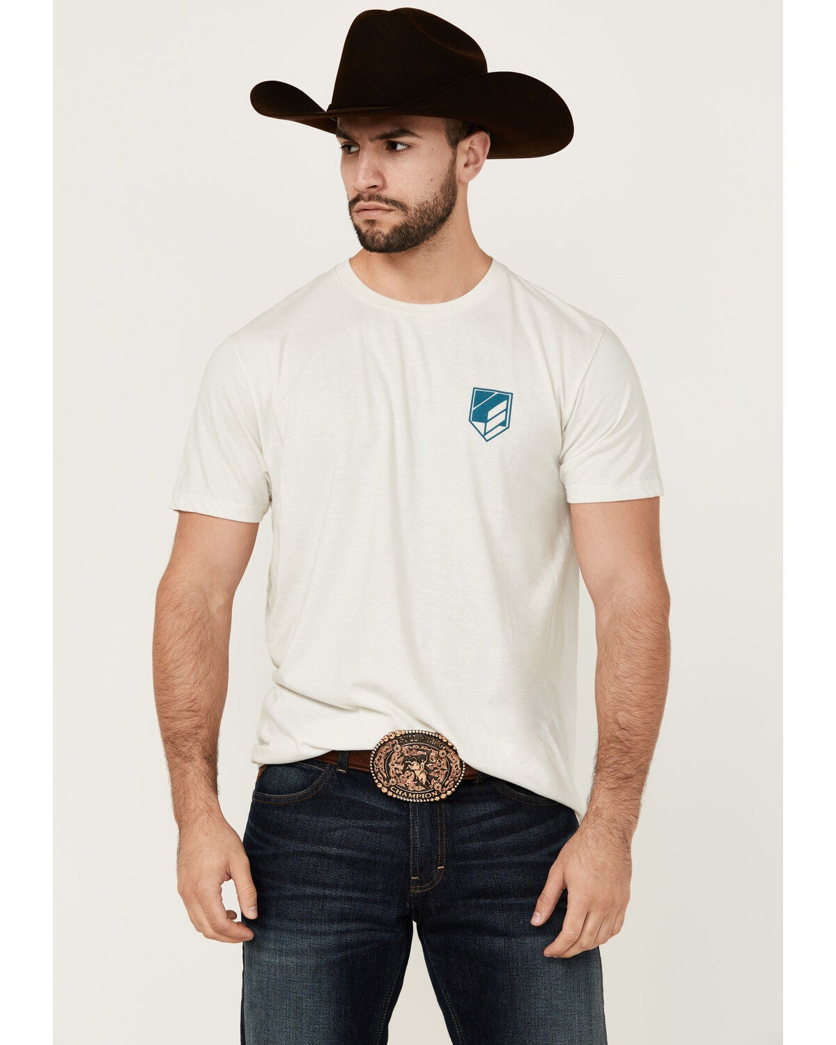 RANK 45&reg; Men's 8 Seconds Cowboy Short Sleeve Graphic T-Shirt, Ivory, hi-res