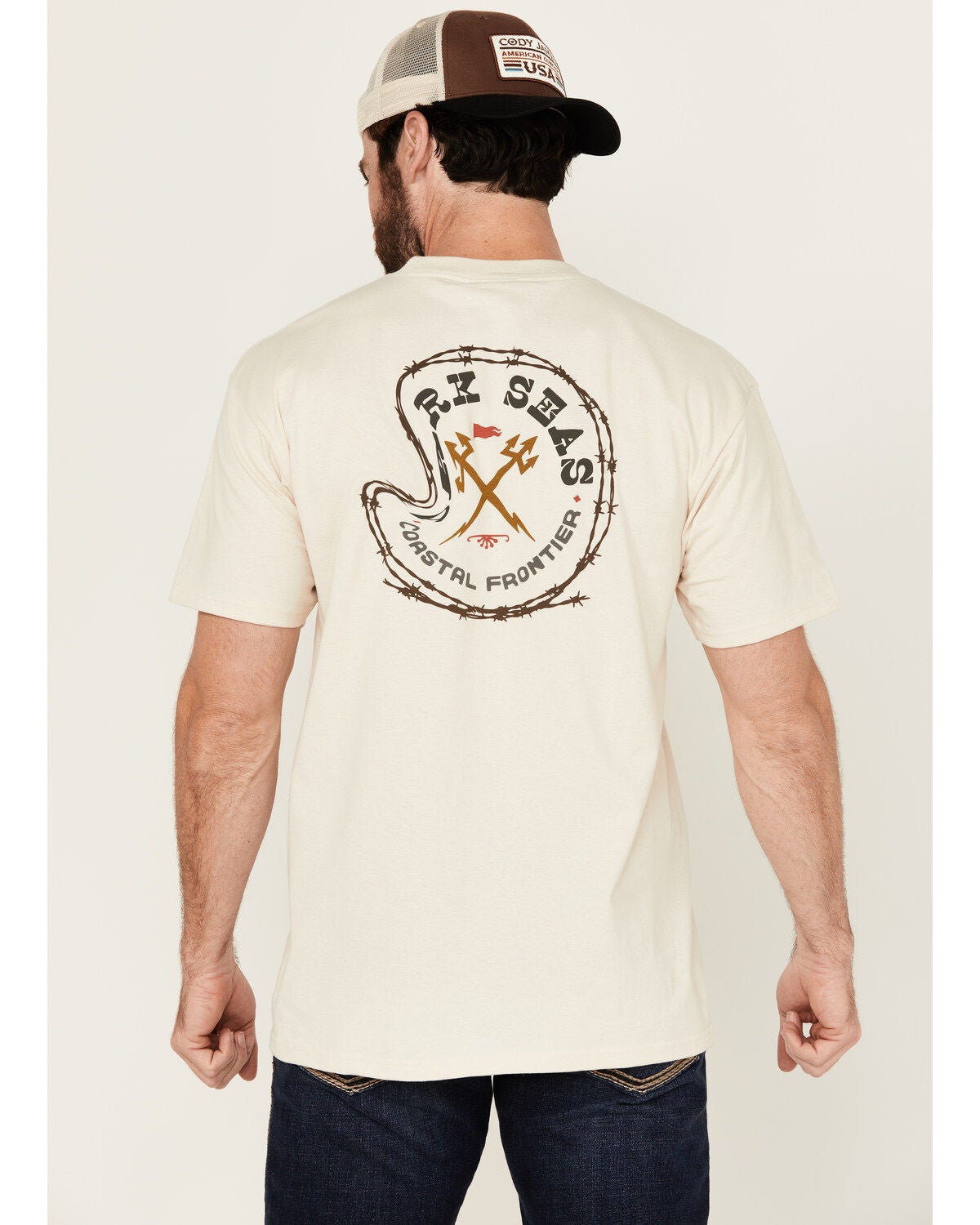 Image #4 - Dark Seas Men's Boot Barn Exclusive Round Up Short Sleeve Graphic T-Shirt, , hi-res