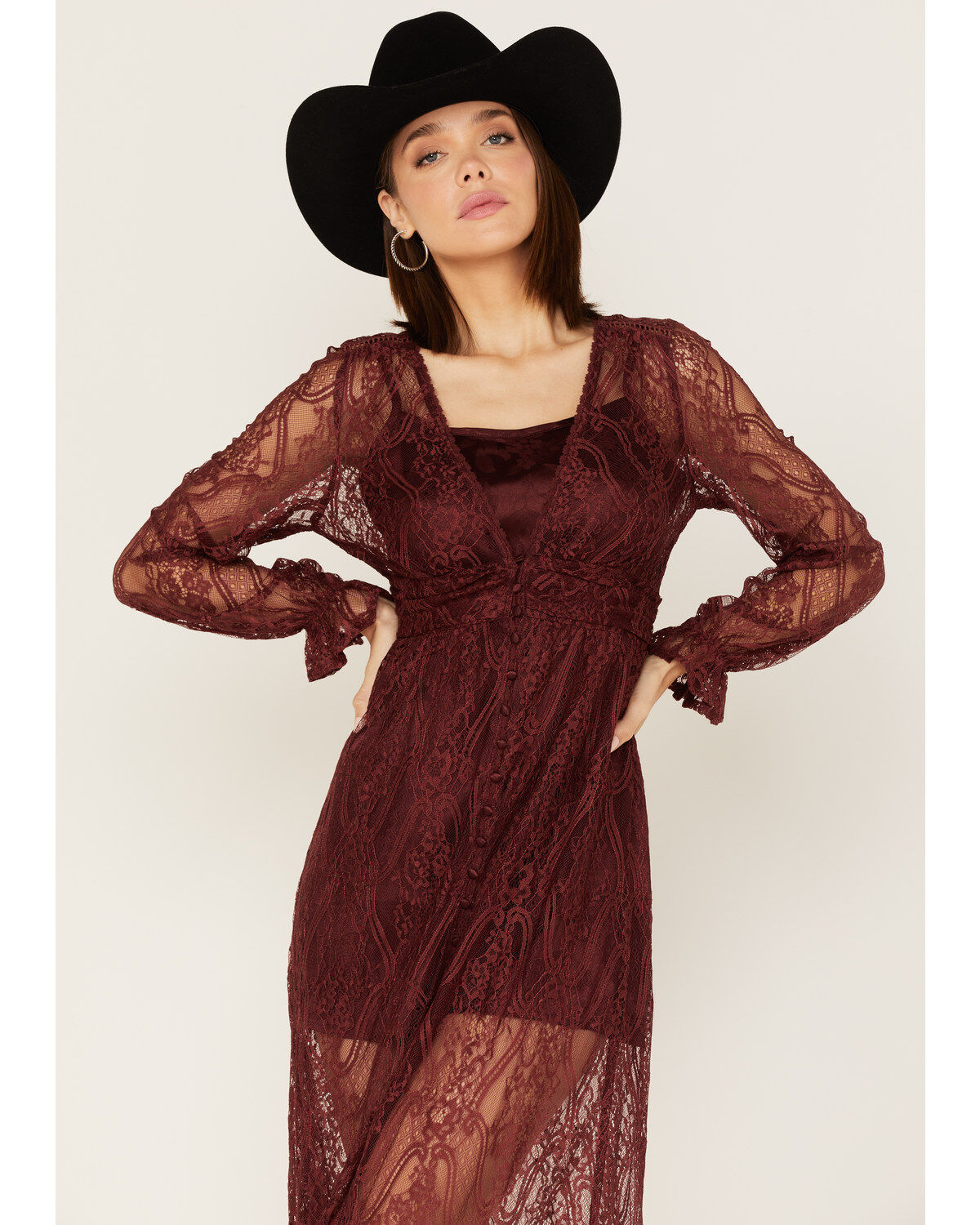 Image #2 - Shyanne Women's Floral Lace Duster Dress, , hi-res