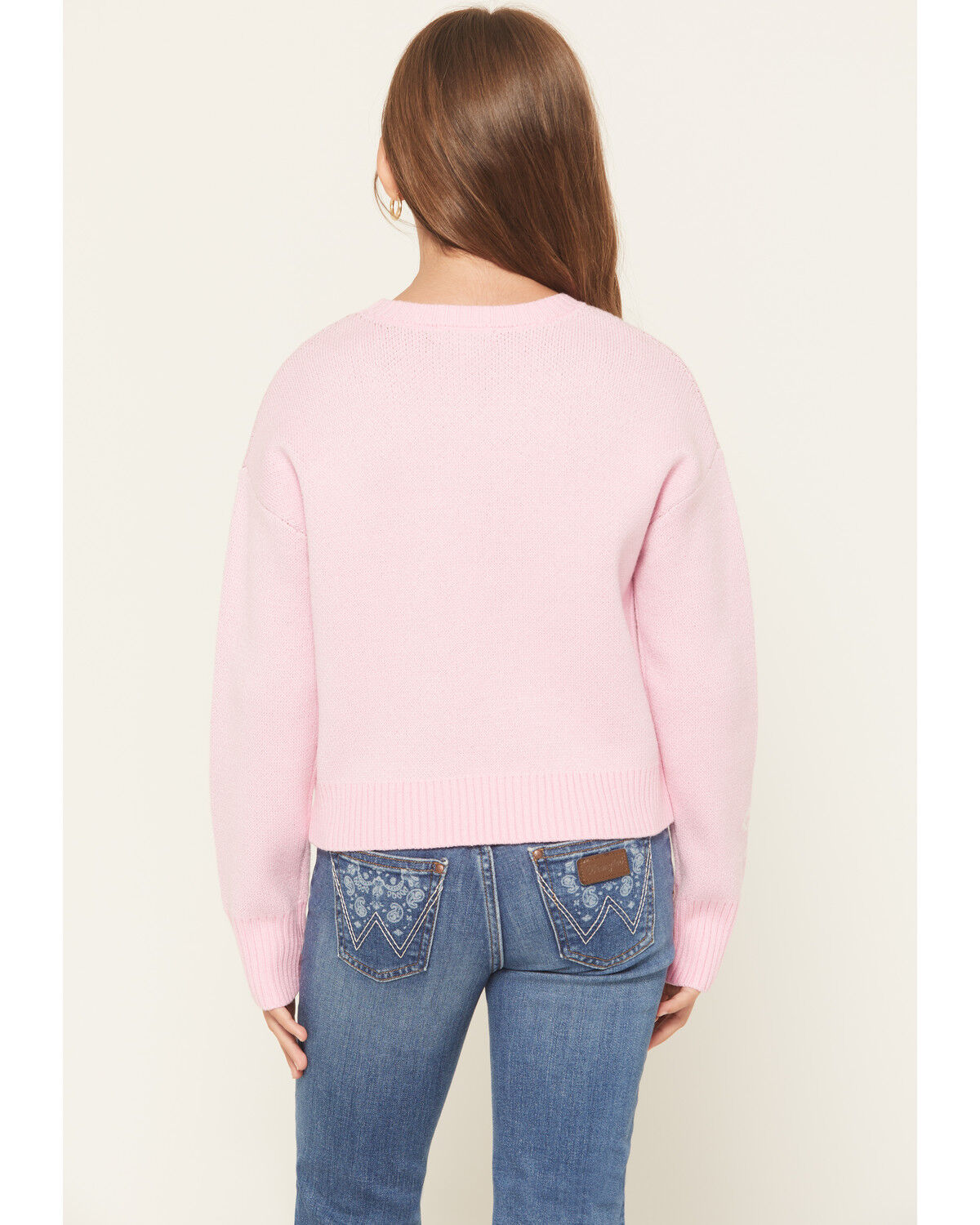 Image #4 - Originality Girls' Cowboy Boot Sweater, Pink, hi-res