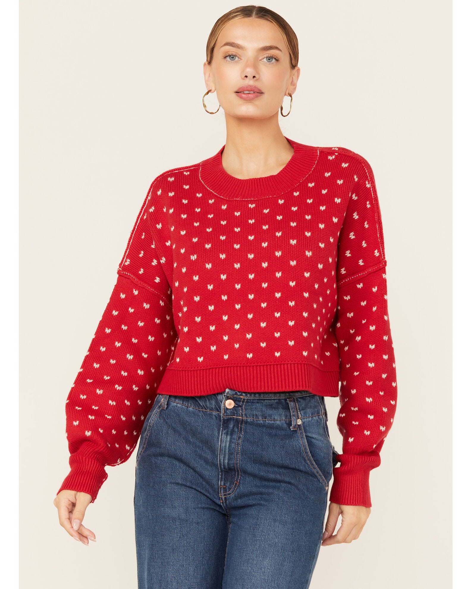 Product Name: Free People Women's Easy Street Solid Cropped Sweater