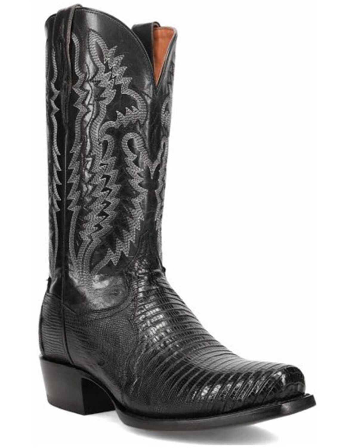 Dan Post Men's Exotic Lizard Ringold Tall Western Boots - Square Toe, Black, hi-res